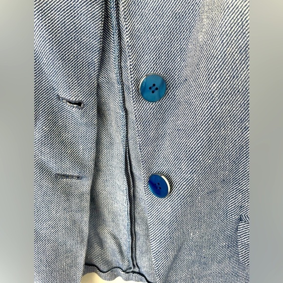 Max Mara women periwinkle linen blazer jacket - Picture 4 of 9